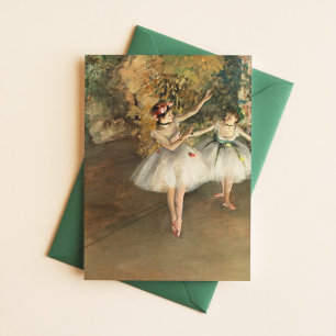 Postal Edgar Degas Dos bailarinas en una carta de arte de