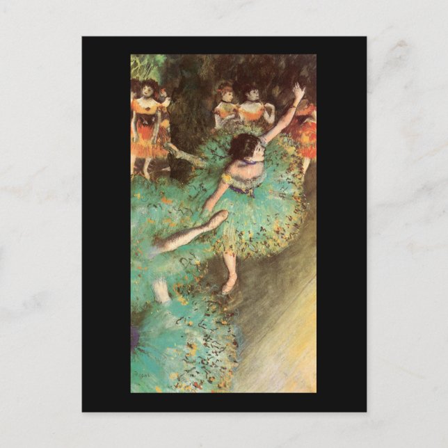 Postal Edgar Degas, El Bailarín Verde (Anverso)
