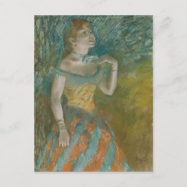 Postal Edgar Degas | El cantante en verde (Anverso)