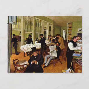 Postal Edgar Degas - El intercambio de algodón