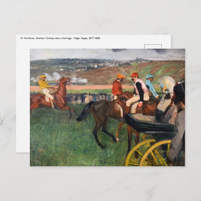 Postal Edgar Degas - En las carreras (Anverso / Reverso)