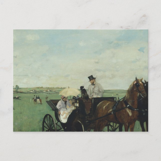 Postal Edgar Degas - En las carreras de campo (Anverso)