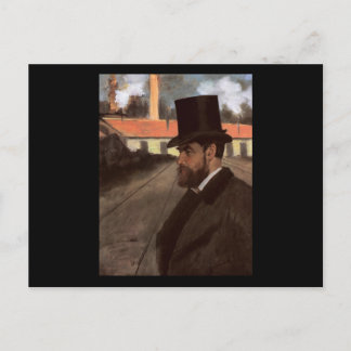Postal Edgar Degas Enrique Rouart delante de su fábrica