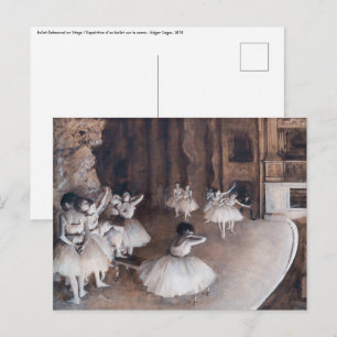 Postal Edgar Degas - Ensayo de ballet en el escenario