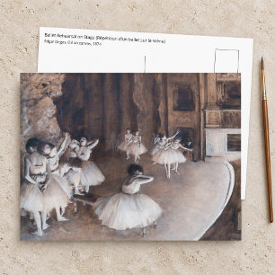 Postal Edgar Degas - Ensayo de ballet en el escenario