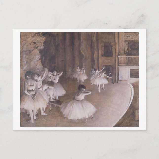 Postal Edgar Degas | ensayo de ballet en el escenario, 18 (Anverso)