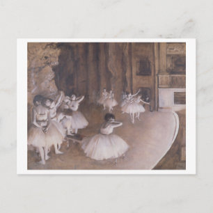 Postal Edgar Degas   ensayo de ballet en el escenario, 18