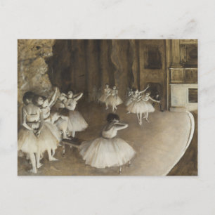 Postal Edgar Degas - Ensayo de ballet sobre el escenario