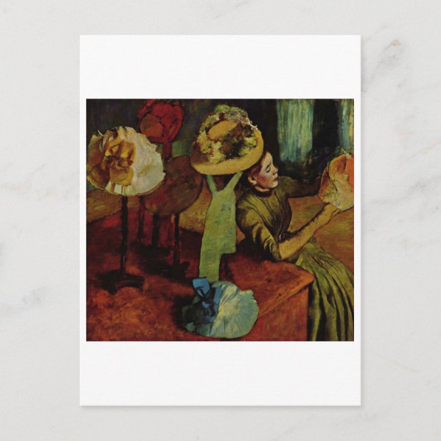 Postal Edgar Degas - Gorra de Moda 1885 (Anverso)