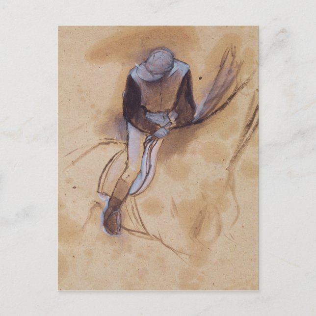 Postal Edgar Degas | Jockey sobre fondo (Anverso)