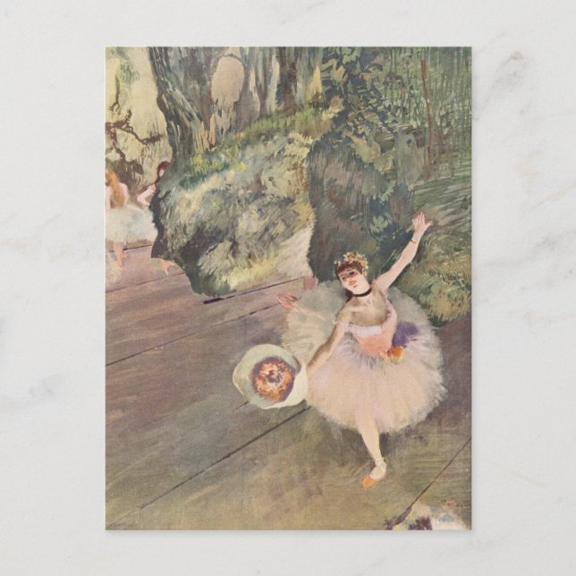 Postal Edgar Degas | La bailarina se inclina (Anverso)