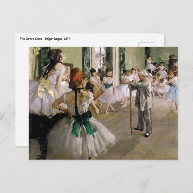 Postal Edgar Degas - La clase de danza (Anverso / Reverso)
