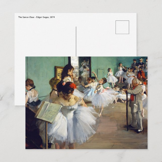 Postal Edgar Degas - La clase de danza (Anverso / Reverso)