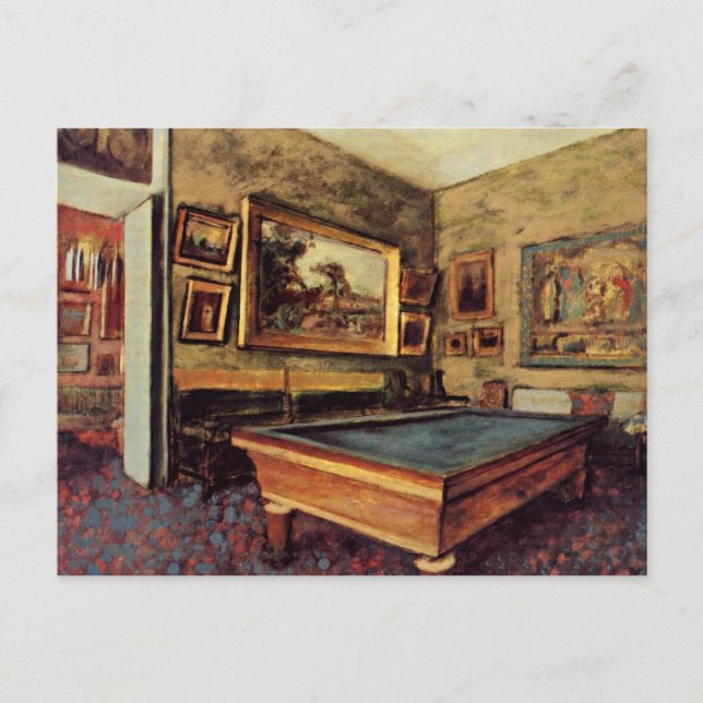 Postal Edgar Degas, La Sala de Billar (Anverso)