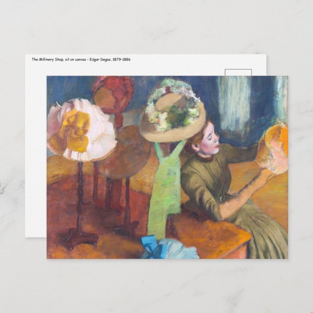 Postal Edgar Degas - La Tienda de Millinery (Anverso / Reverso)