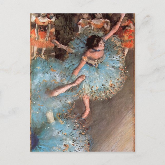 Postal Edgar Degas - Los bailarines verdes (Anverso)