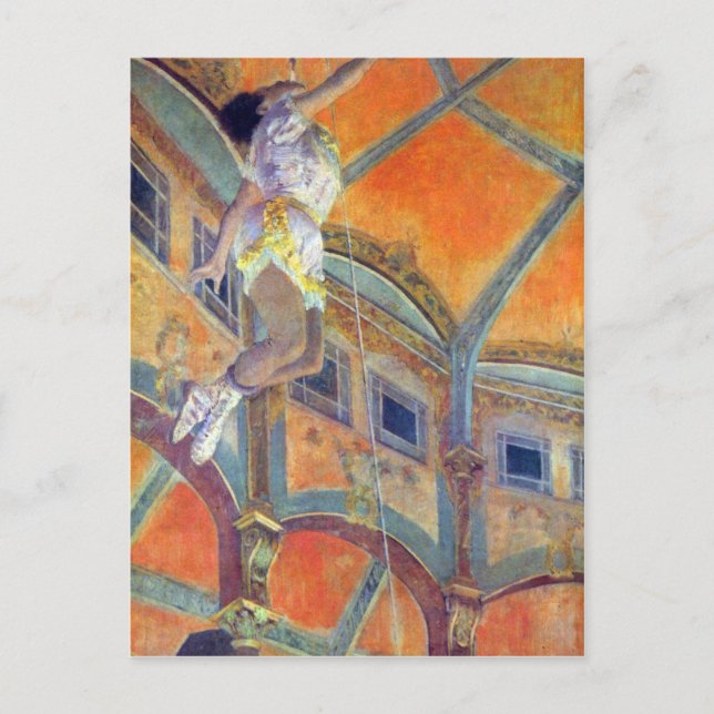 Postal Edgar Degas - Miss Lala en Circus Fernando (Anverso)