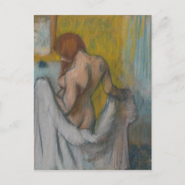 Postal Edgar Degas | Mujer con toalla (Anverso)
