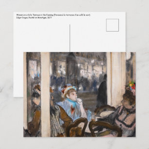 Postal Edgar Degas - Mujeres en una terraza cafetería por