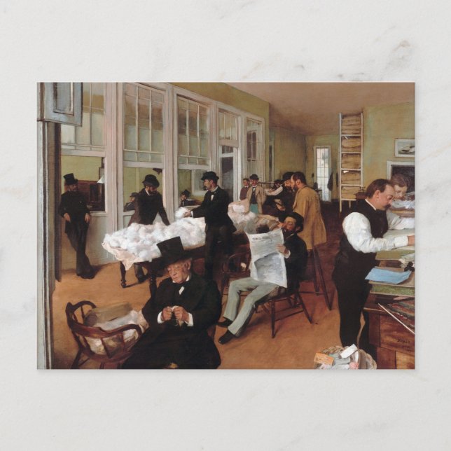 Postal EDGAR DEGAS - Oficina de algodón en Nueva Orleans  (Anverso)