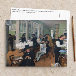 Postal Edgar Degas - Oficina de algodón en Nueva Orleans
