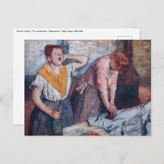 Postal Edgar Degas - Planchado femenino (Anverso / Reverso)