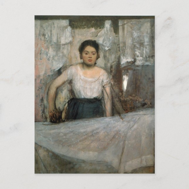 Postal Edgar Degas - Planchado femenino (Anverso)