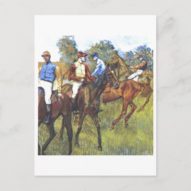 Postal Edgar Degas - Race Horses Jockey Trees Rennpferde (Anverso)