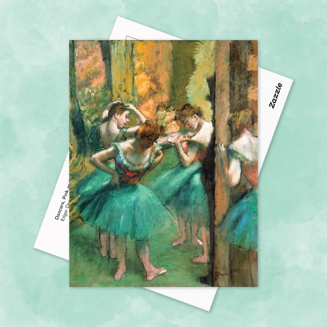 Postal Edgar Degas, rosado y verde (Subido por el creador)