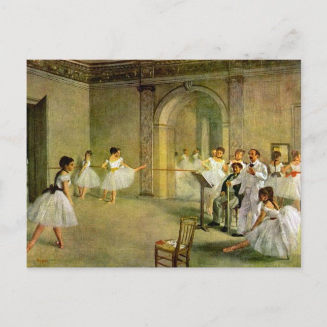 Postal Edgar Degas - Salón del Ballet de la Ópera en la c (Anverso)