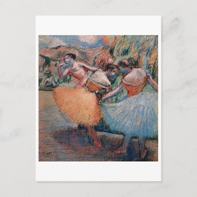 Postal Edgar Degas - Tres bailarinas de 1898, tutu de bal (Anverso)