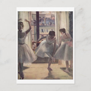 Postal Edgar Degas - Tres bailarinas en la Sala de Prácti