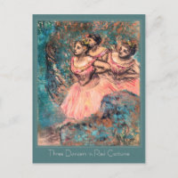 Edgar Degas tres bailarinas en traje rojo CC0389