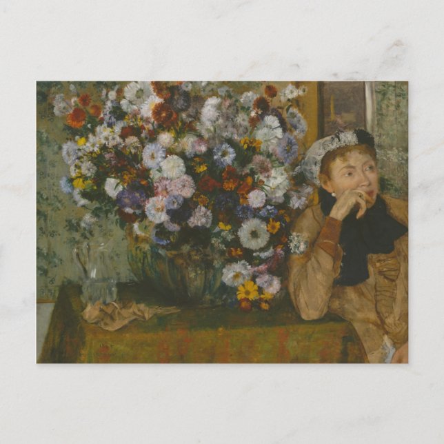 Postal Edgar Degas | Una mujer sentada al lado de una cur (Anverso)