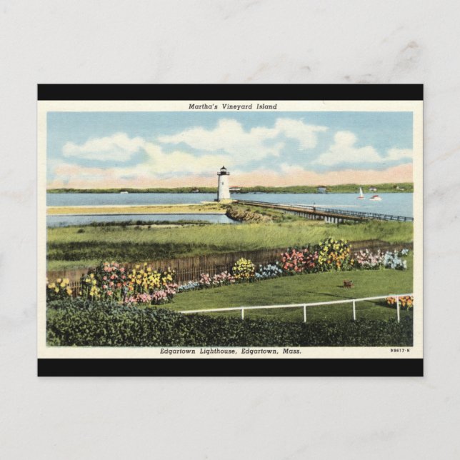 Postal Edgartown Lighthouse Martha's Vineyard c1925 (Anverso)
