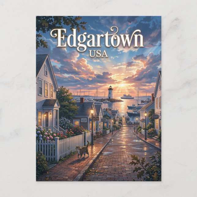 Postal Edgartown, Massachusetts, EE. UU. (Anverso)