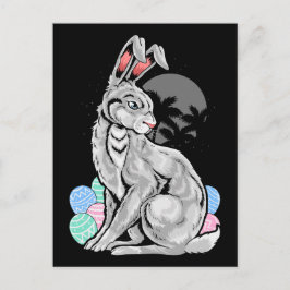 Postal Edgy Easter Bunny Palm Trees