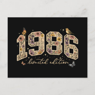 Postal Edición Limitada Cumpleaños 40 Floral 1986