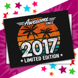 Postal Edición Limitada Nacido en 2017 Retro Increíble De