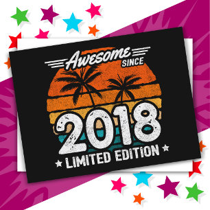 Postal Edición Limitada Nacido en 2018 Retro Increíble De