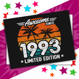 Postal Edición Limitada Retro Increíble Desde 1993 Nacido