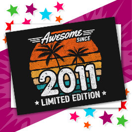 Postal Edición Limitada Retro Increíble Desde 2011 Nacido