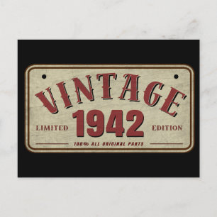 Postal Edición Limitada Vintage 1942 Partes Originales To