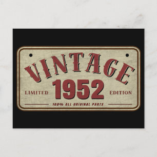 Postal Edición Limitada Vintage 1952 Partes Originales To