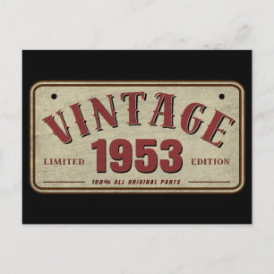 Postal Edición Limitada Vintage 1953 Partes Originales To