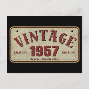 Postal Edición Limitada Vintage 1957 Partes Originales To