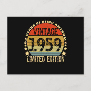 Postal Edición Limitada Vintage 1959 62 Años