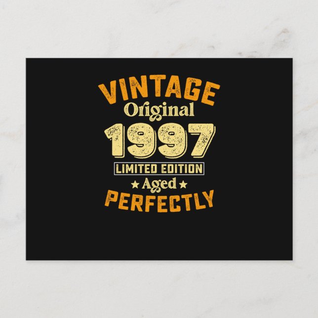 Postal Edición Original Vintage Limitada 1997 Envejecida  (Anverso)