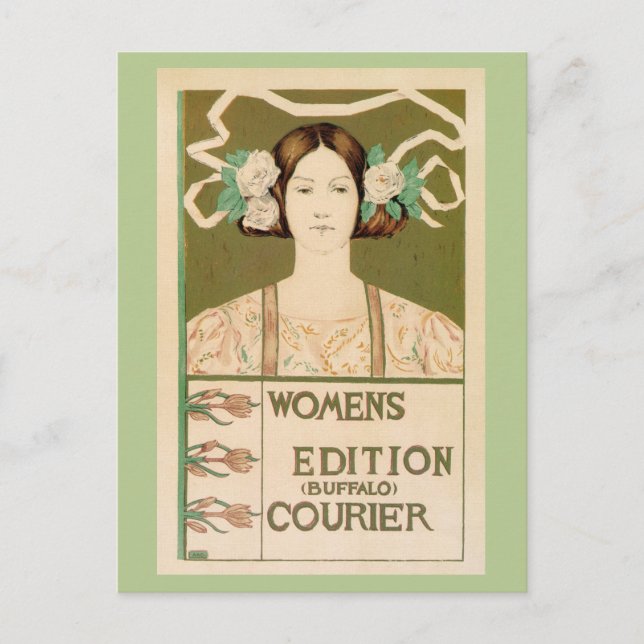 Postal Edición Vintage Femenina Buffalo Courier (Anverso)