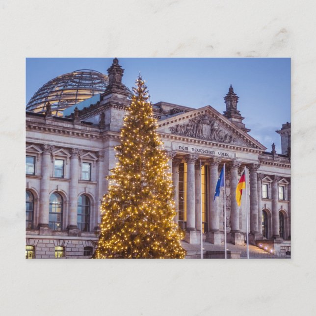 Postal Edificio Bundestag, Alemania, Día del Navidad (Anverso)